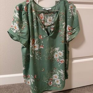 DR2 Sage Floral Blouse